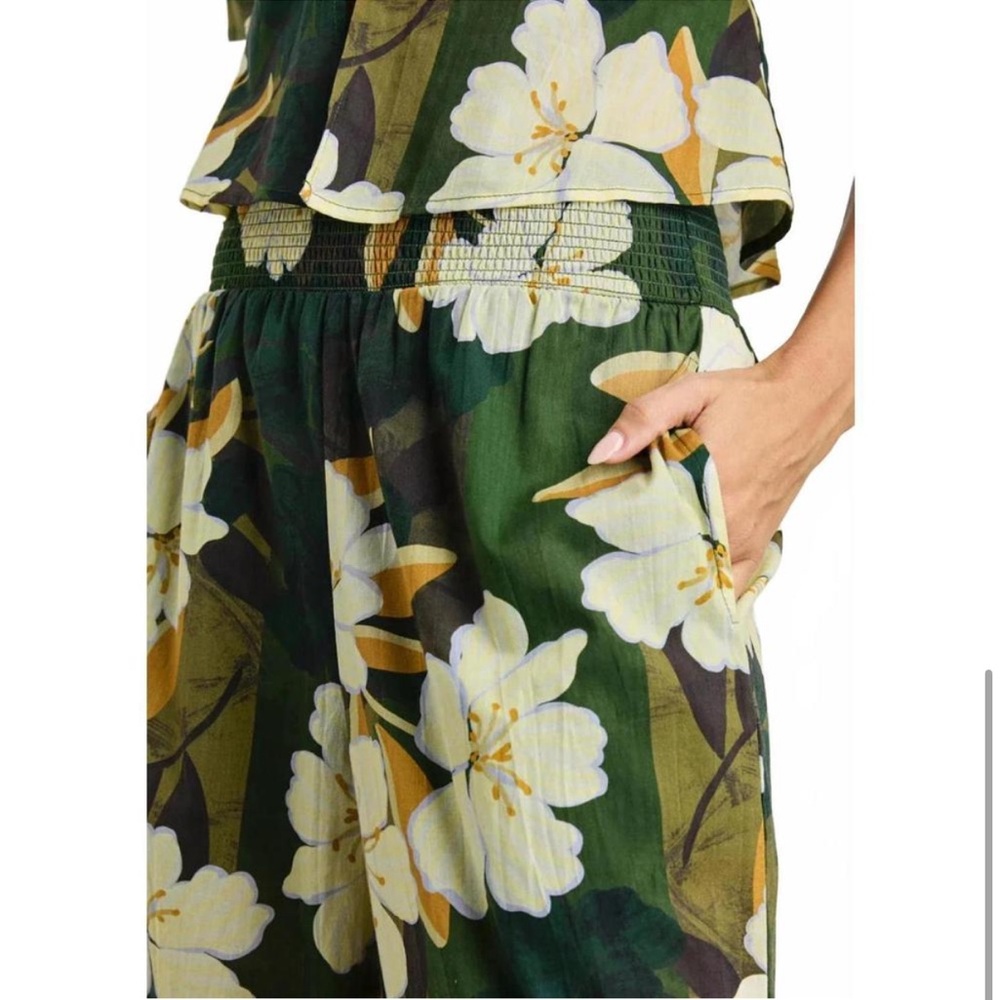 Rails Green Floral Tropical Print Wide Leg Pants - Picture 8 of 8
